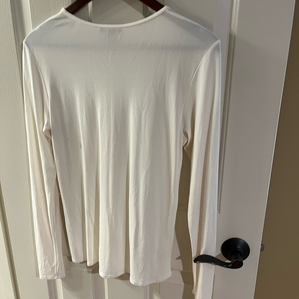 Eileen Fisher Stretch Silk Jersey Crew Neck Top $198 M
